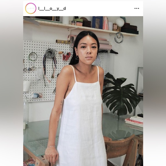 LLOYD Clothing Linen Sundress in White - Picture 1 of 9